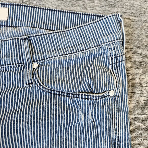 Mother Women's The Vamp Skinny Jean On the Road Destroy Railroad Stripe Size 28 - Picture 8 of 16
